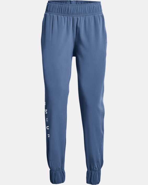 Women's UA Woven Branded Pants, Blue, pdpMainDesktop image number 5